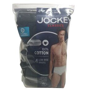 NWT Jockey Classics Set of 4 Men's Cotton Low-Rise Comfy Briefs Sz 36